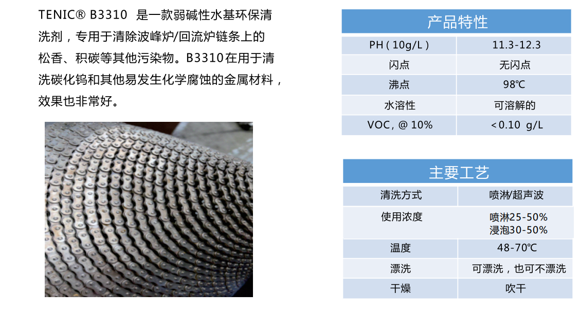 TENIC B3310 回流炉/波峰炉 链条专用清洗剂(图1)